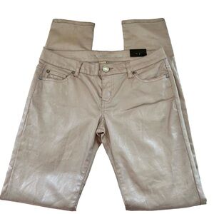 ARDEN B Ava Metallic Pale Blush Ultra Skinny NEW Pants 10